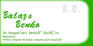 balazs benko business card